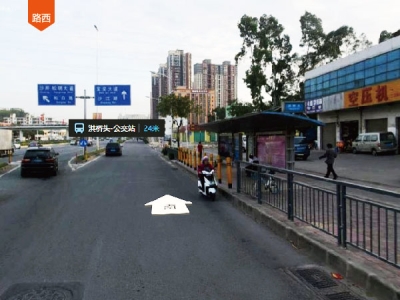 洪桥头-公交车站 深圳市宝安区燕罗街道的公交车候车亭户外广告牌公司